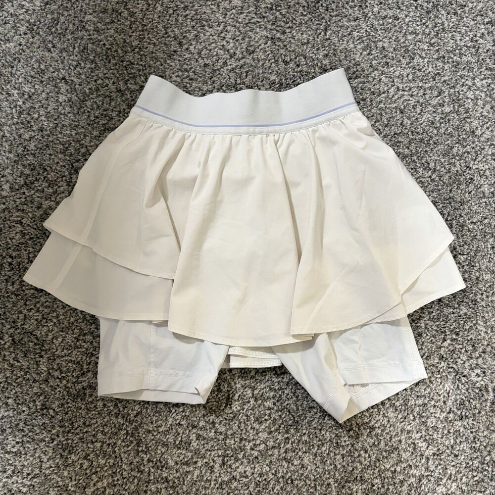 Lululemon Women’s Size 4 Court Rival High-Rise Skirt White Tennis Skort LW8AE3S